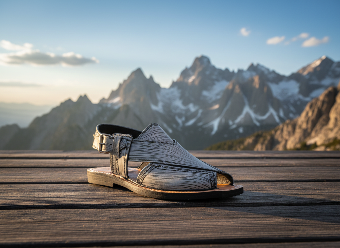 Product image in mountainous setting